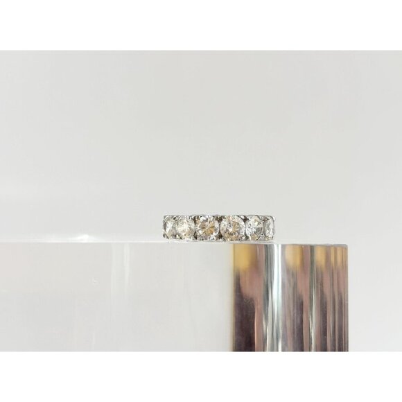 Chunky 360 degree Multi Gemstoned Vintage Sterling Silver Style Ring - sz 5.75 - Picture 10 of 10